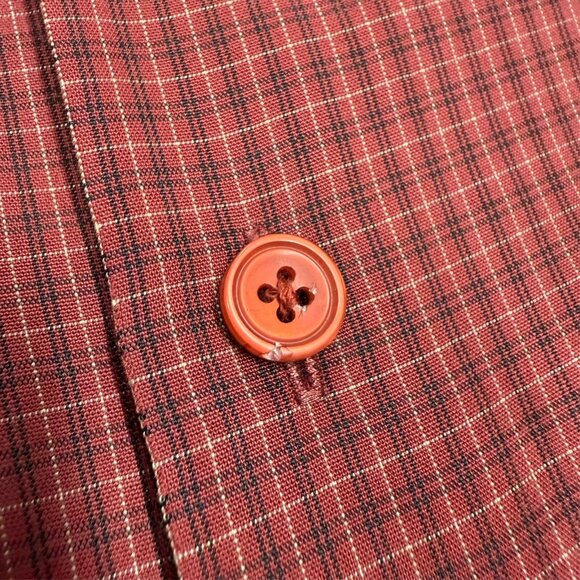 Vintage Harry Rosen Dress Shirt Rayon Check Long Sleeve Red Oversized Large - Picture 5 of 8